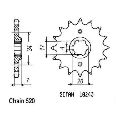 Přední řetězové kolečko Honda